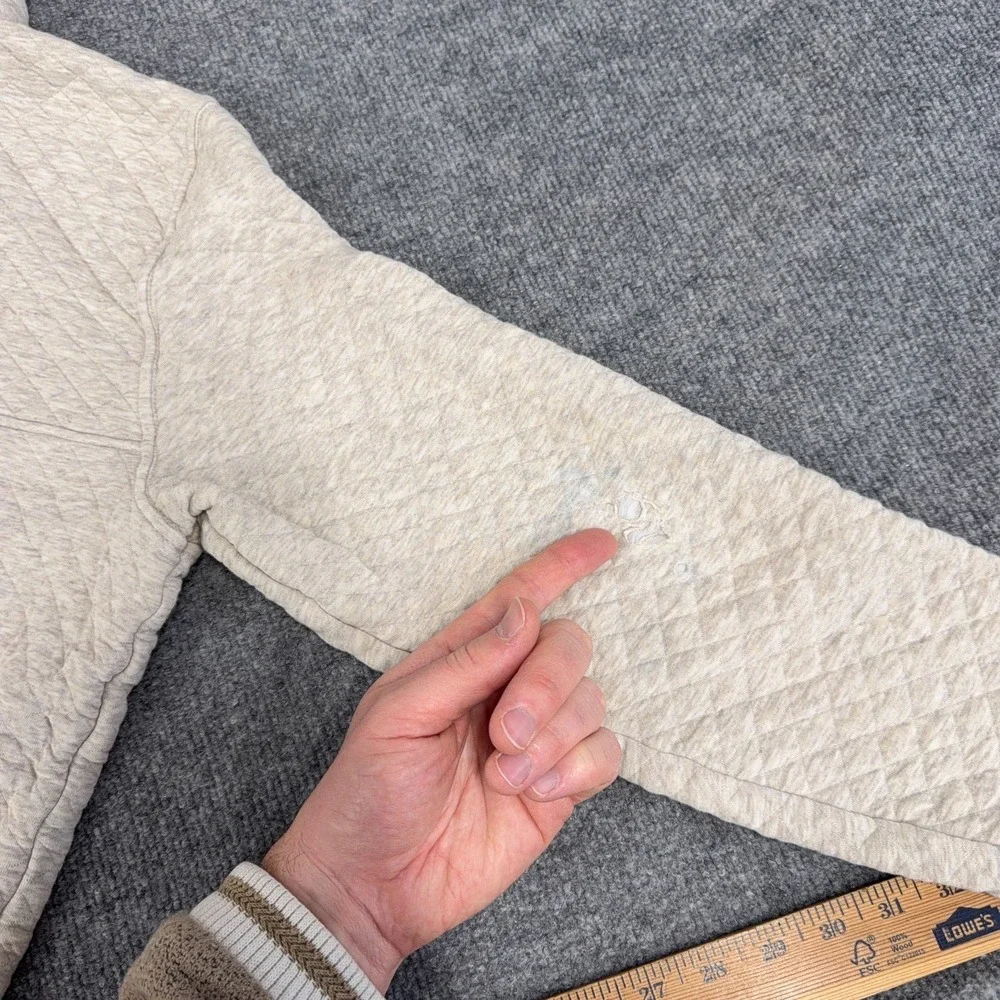 Patagonia Jacket Women 2XL CREAM Green Organic Cotton Quilt Snap-T Pullover READ - Picture 10 of 12